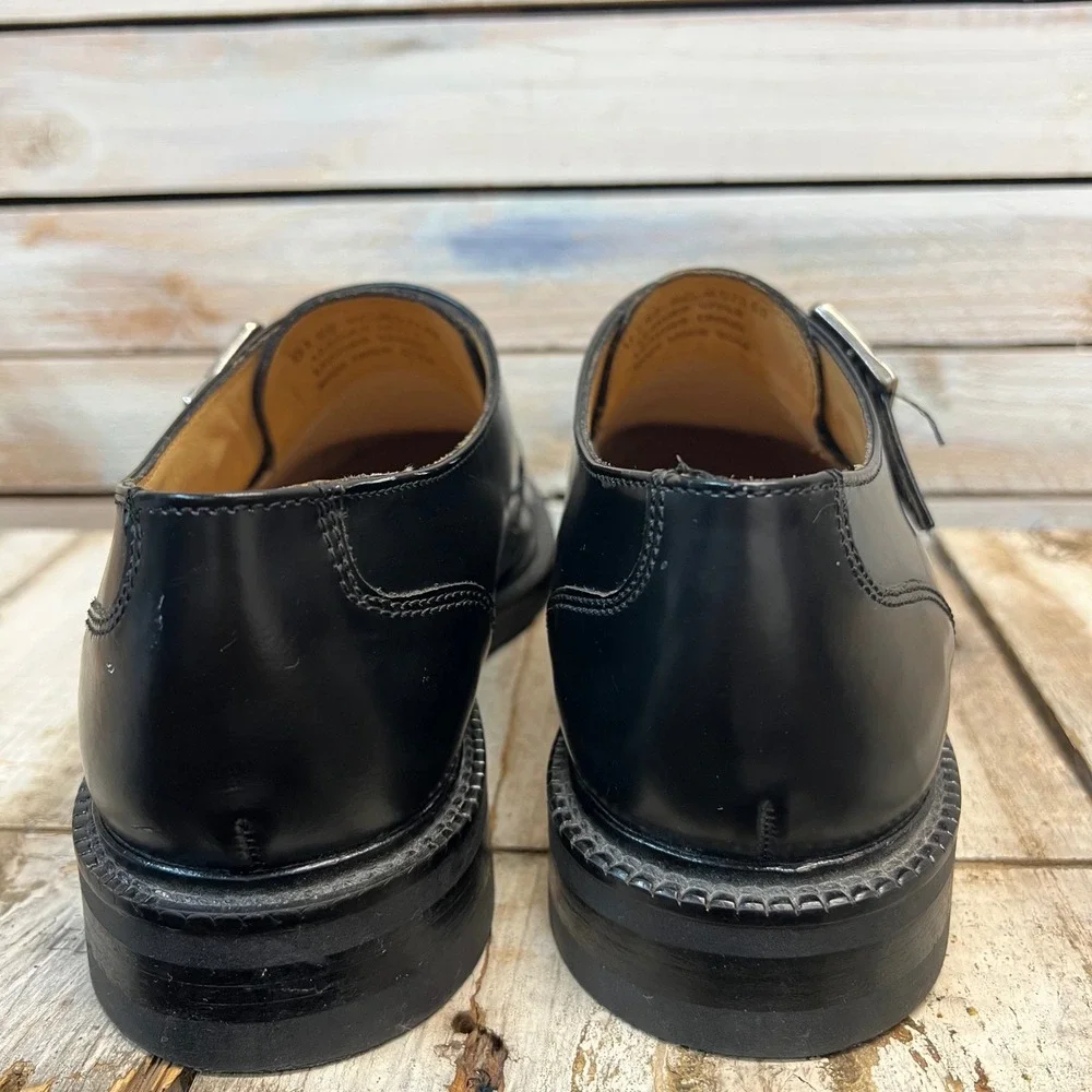 Vintage‎ Kenneth Cole Black Leather Single Monk Strap Dress Shoes M 8.5 W 10
